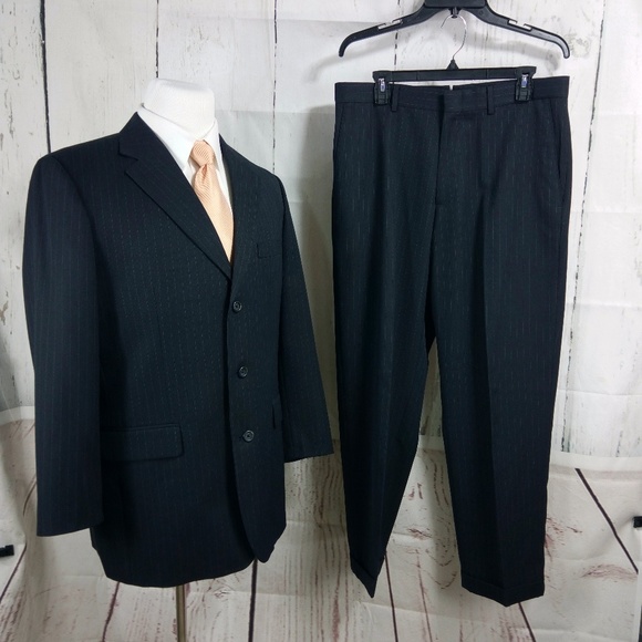 Merona Other - Merona 42R Dark Blue Stripe 2pc Suit 34x29.5 Pants